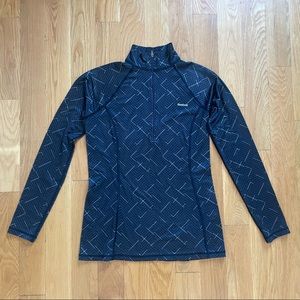 Reebok 1/4 Zip Pullover Geometric Pattern Long Sleeve Medium